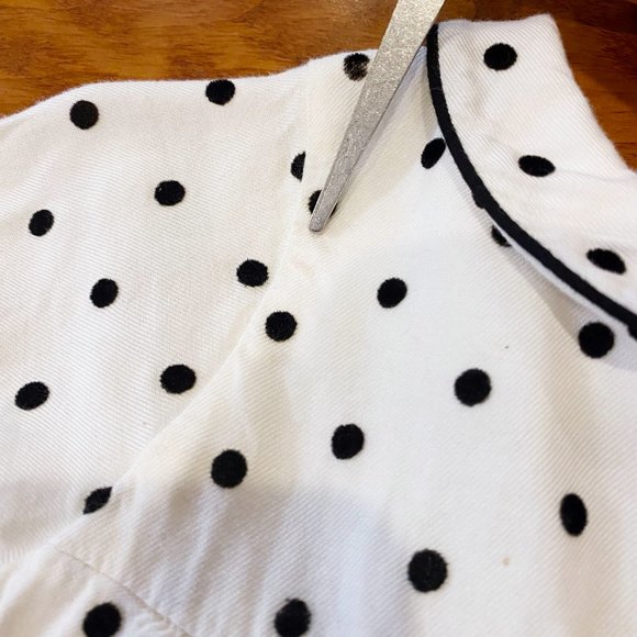 Jacadi White and Black Polka Dot Dress - Picture 7 of 9